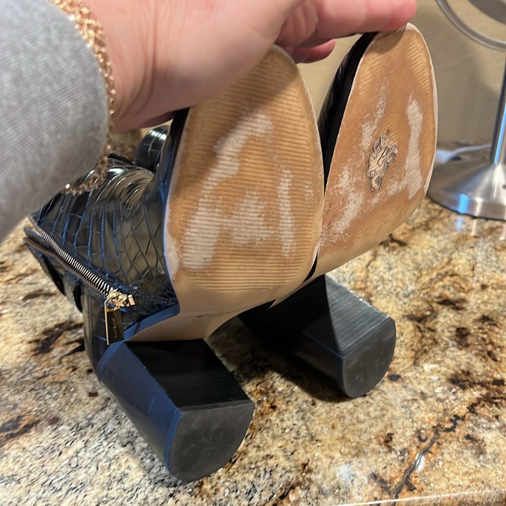 Faux Croc Black Booties - Picture 7 of 7